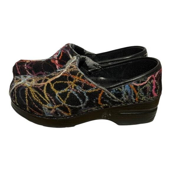 Dansko Professional Clogs Size 7 Women's Wool Multicolor Abstract Nursing Shoes - Picture 4 of 8
